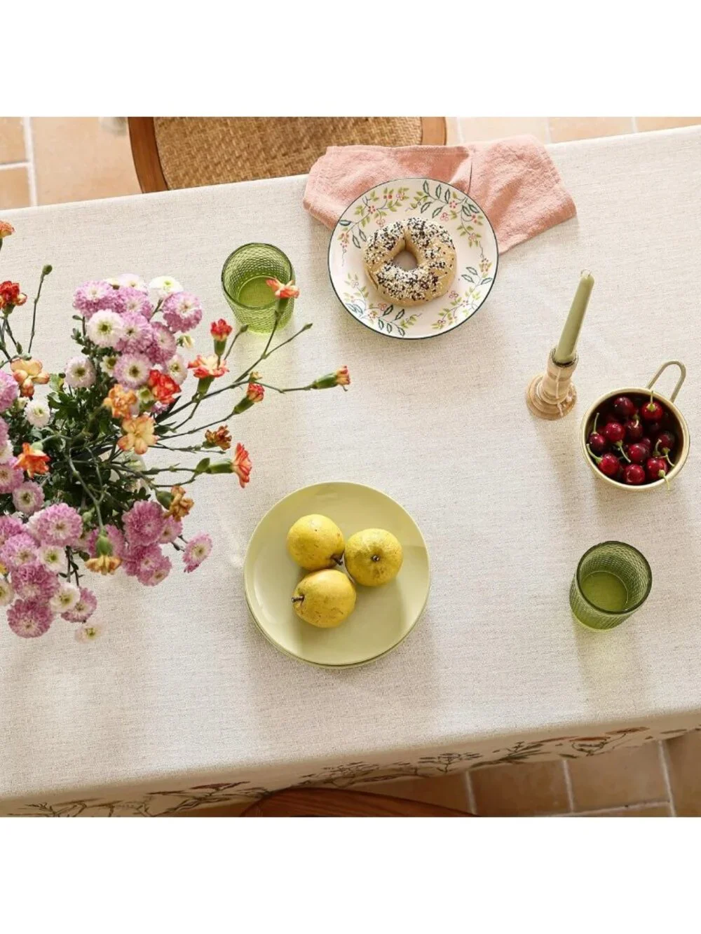 Linen Small Square Tablecloth 55